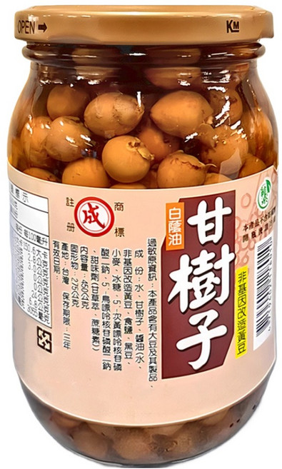 成功醬油 甘樹子 破布子, 450g, 1罐