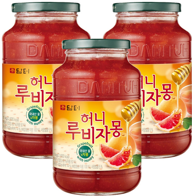 담터 허니 루비자몽, 1kg, 1개입, 3개