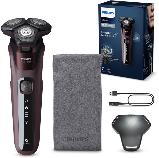필립스 SkinIQ 5000 시리즈 전기면도기, S5881/12, 버건디레드
