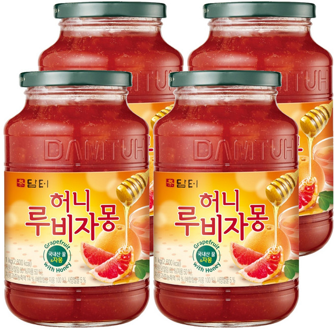 담터 허니 루비자몽, 1kg, 1개입, 4개