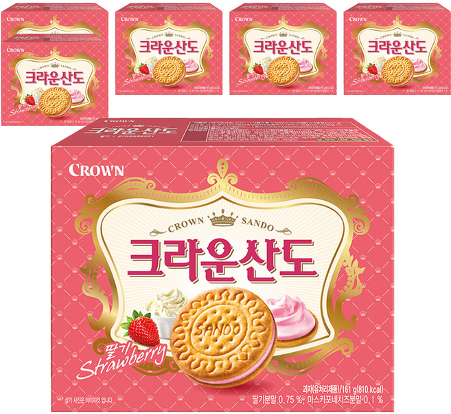 크라운산도 딸기, 161g, 6개