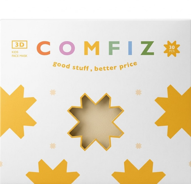 COMFIZ 康菲 幼幼3D醫療 9.9 x 10.6cm 1-3歲, 毛小孩的家 米色, 30片, 1盒