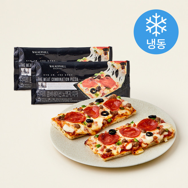 워커힐 더미트 콤비네이션 노엣지피자 (냉동), 108g, 2개, 1개입