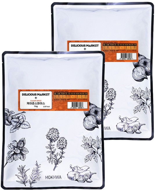딜리셔스마켓 케이준 스파이스 조미료 팩, 1kg, 2개