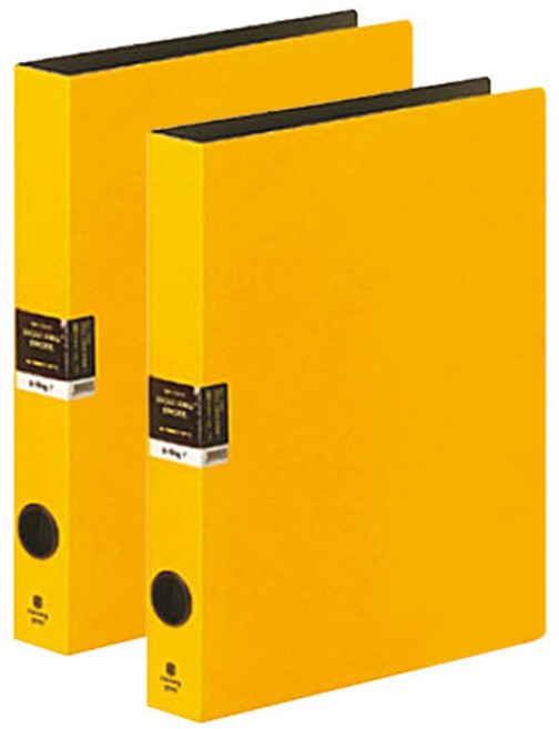 모닝글로리 투컬러 D링바인더 3공 25mm, 옐로우, 2개