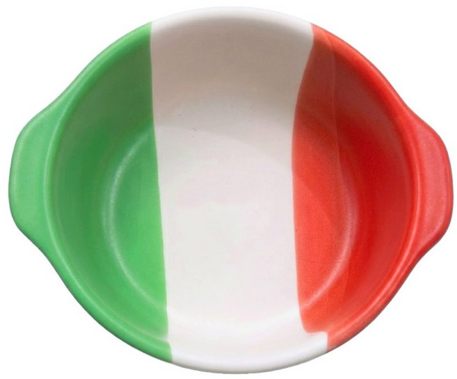 日製陶瓷焗烤盤, 義大利國旗配色, 1個