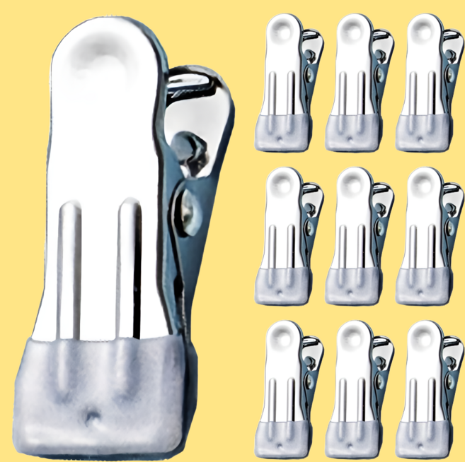 리빙홈디테일 스테인레스 집게, 그레이, 10개