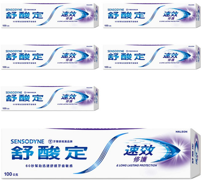SENSODYNE 舒酸定 速效修護抗敏牙膏, 100g, 6條