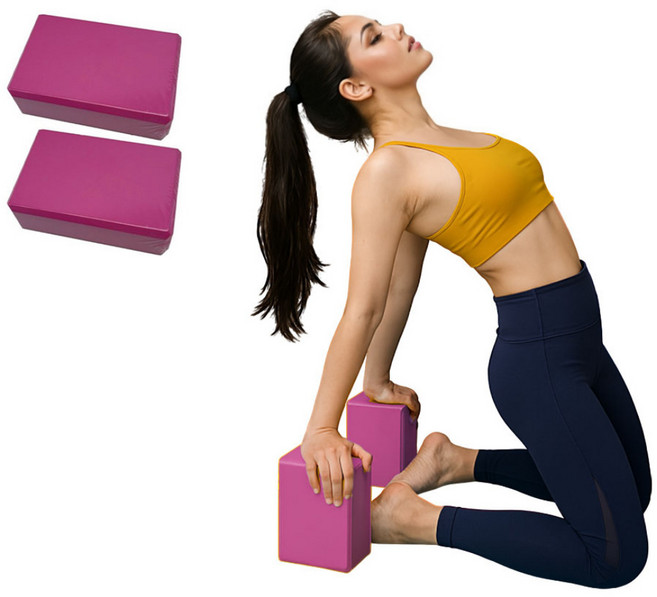 사비나 폼브릭 스트레칭 요가블럭, 핫핑크, 2개