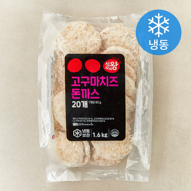 식자재왕 고구마 등심 치즈돈까스 (냉동), 1.6kg, 1개