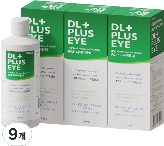휴먼바이오 디엘플러스아이 렌즈세정 보존액, 150ml, 9개