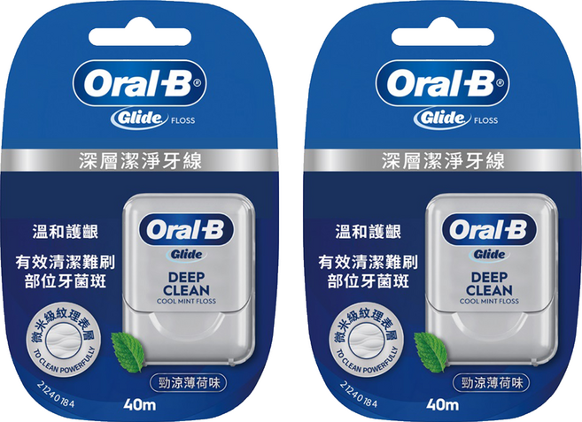 Oral-B 歐樂B 深層潔淨牙線 清涼潔淨, 40m, 1個, 2個