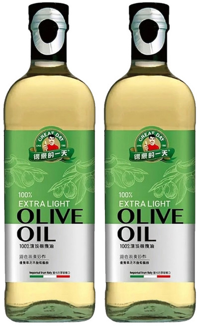 得意的一天 100%清淡橄欖油, 1L, 2瓶