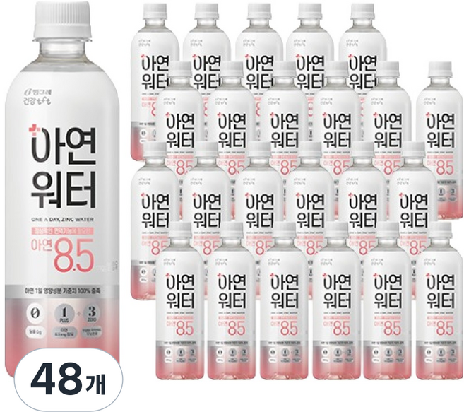 티에프티 아연 워터, 500ml, 48개