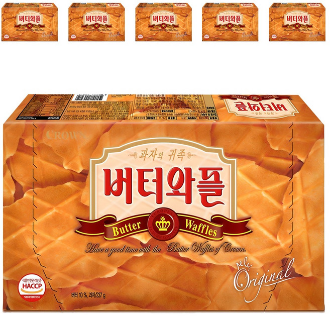 크라운 버터와플, 237g, 6개