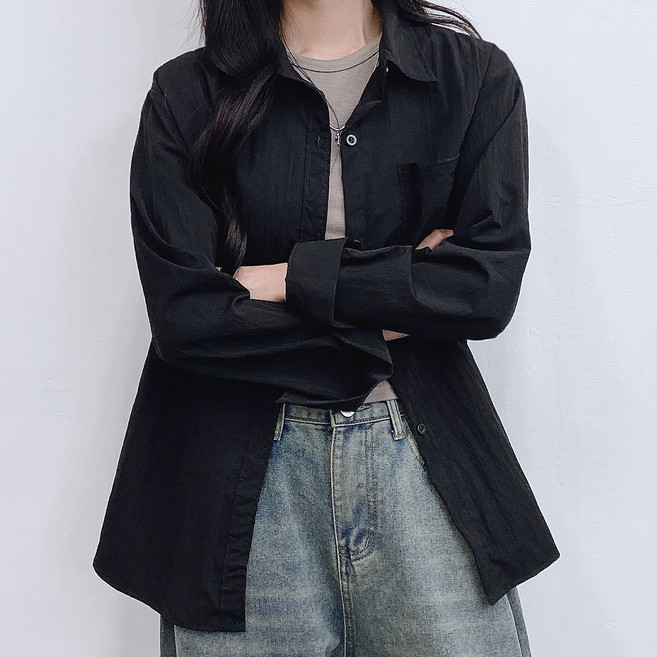 gelluna 女款寬鬆版素色基本款襯衫 TH-109