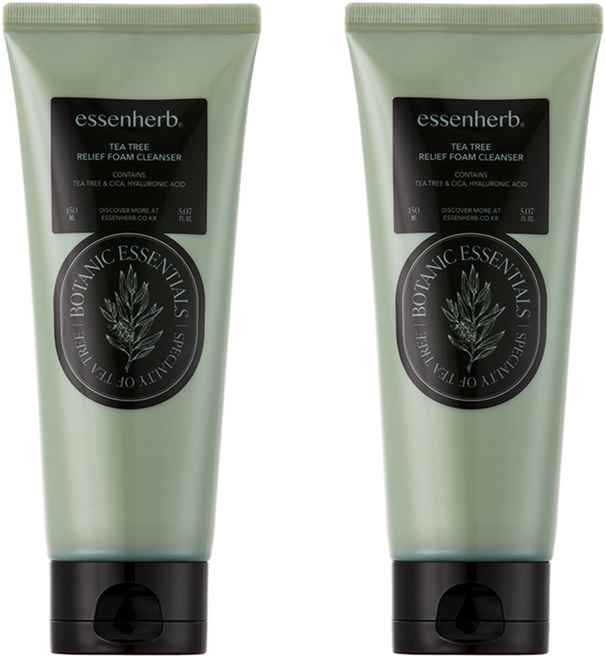 essenherb 茶樹舒緩泡沫潔面乳, 2個, 150ml