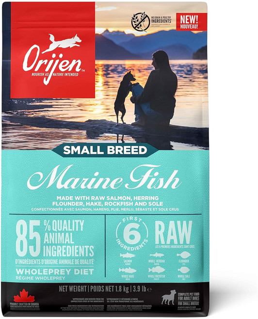 Orijen 歐睿健 全齡犬 海洋魚小型犬 無穀配方飼料, 海洋魚, 1.8kg, 1袋