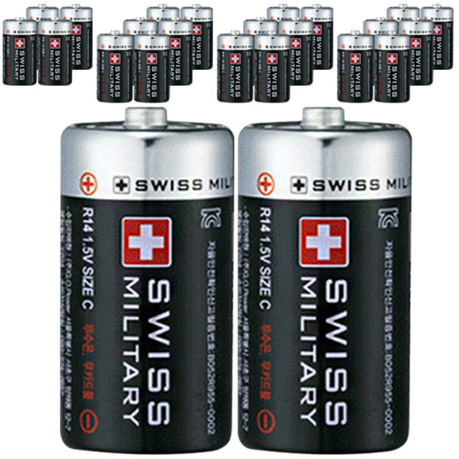 스위스밀리터리 망간 C형 건전지, 24개입, 1개