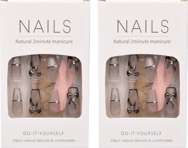 Paula's Nail 寶拉美甲 星月蝴蝶貓眼美甲 美甲貼片 CP89076 (T型超長款) 1入, CP89076 T型超長款, 2盒