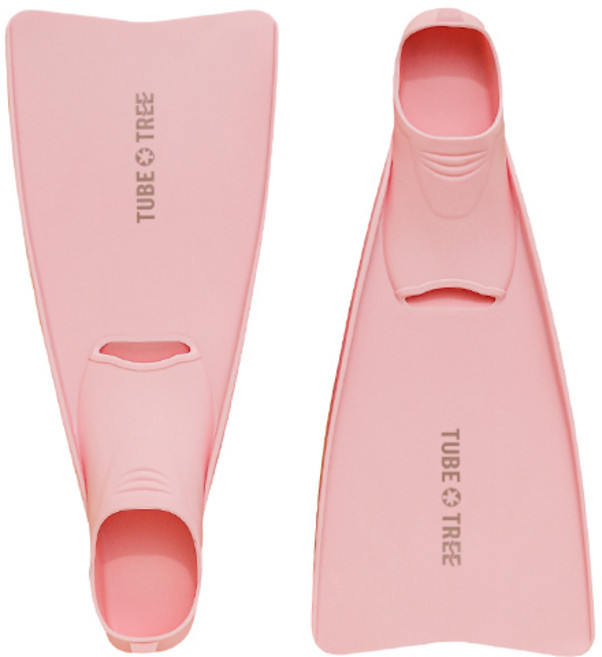튜브트리 롱핀 오리발 + 매쉬백 세트, 핑크