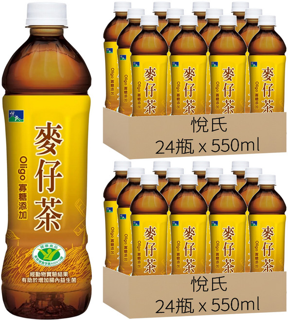 悅氏 麥仔茶, 550ml, 48瓶