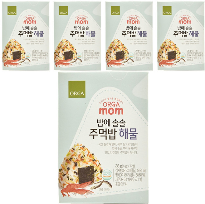 올가홀푸드 밥에 솔솔 주먹밥 4g, 해물, 28g, 5개