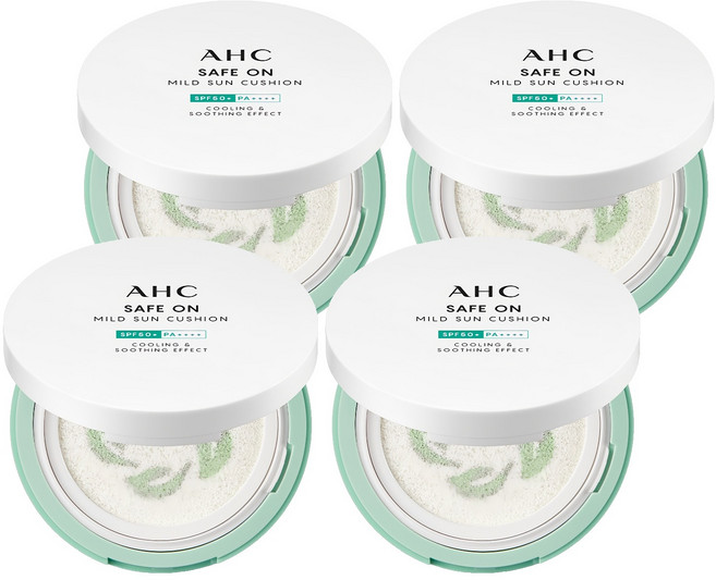 AHC 세이프온 마일드 선쿠션 SPF50+ PA++++, 25g, 4개