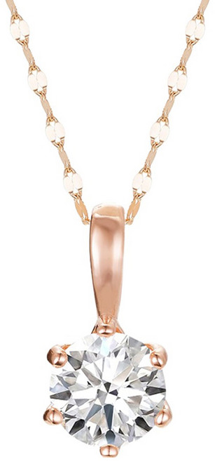 SEMI JEWELRY 女款18K鍊條基本款圓形模擬鑽石鍍金墜飾項鍊