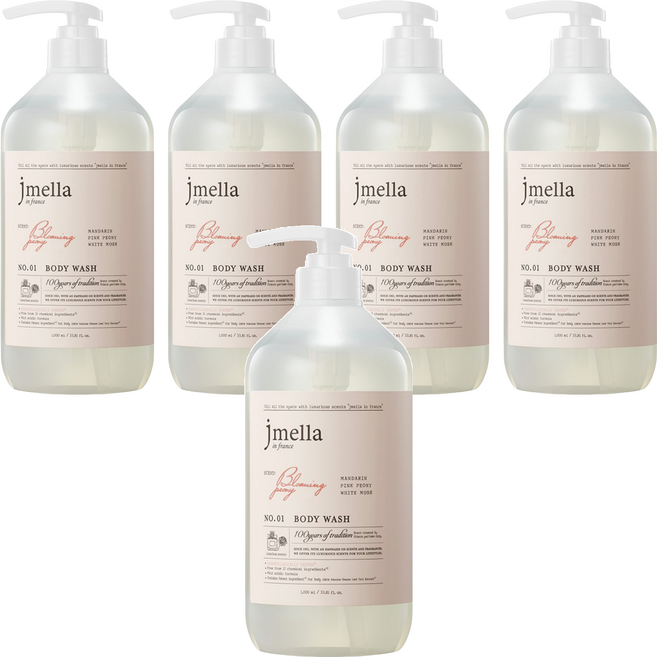 jmella 法式漫舞香水沐浴乳 Blooming Peony, 1L, 5瓶