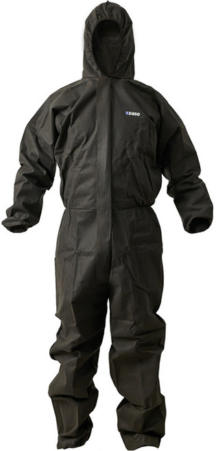 다소 두꺼운 부직포 작업복, 블랙, 1개