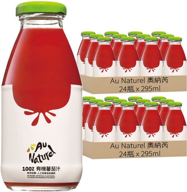Au Naturel 奧納芮 有機番茄汁, 295ml, 48瓶
