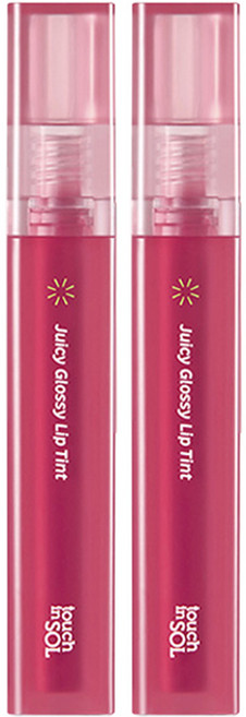 터치인솔 비건어게인 쥬시 글로시 립틴트, 체리 로즈, 2개, 3.9g