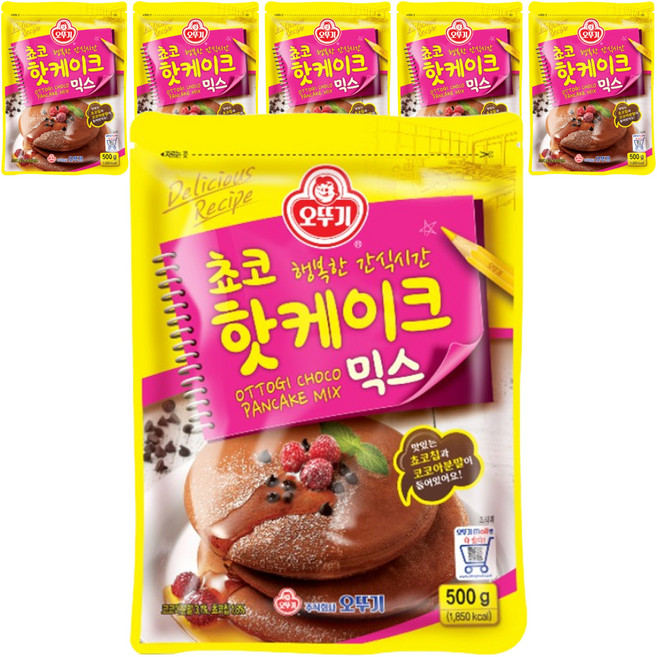 오뚜기 쵸코 핫케이크 믹스, 500g, 6개