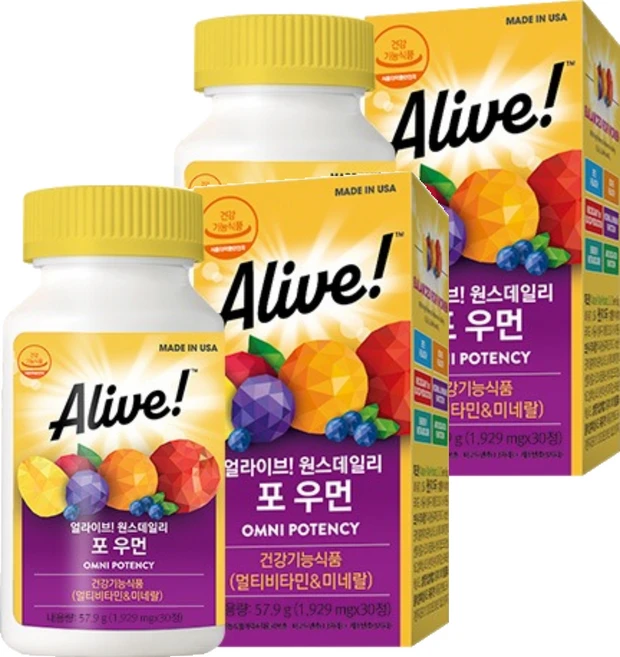 얼라이브 원스데일리 포 우먼 멀티비타민, 30정, 2개 - 쿠팡