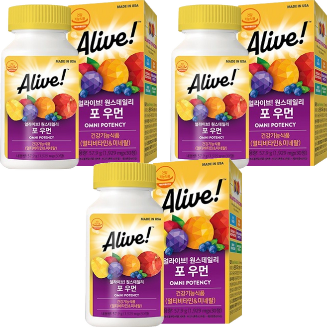 얼라이브 원스데일리 포 우먼 멀티비타민, 30정, 3개