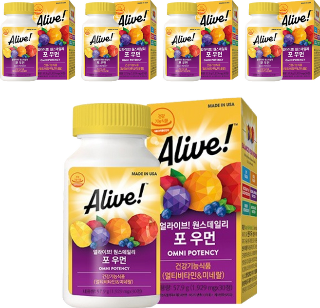 Alive 女性綜合維他命錠, 30錠, 5個