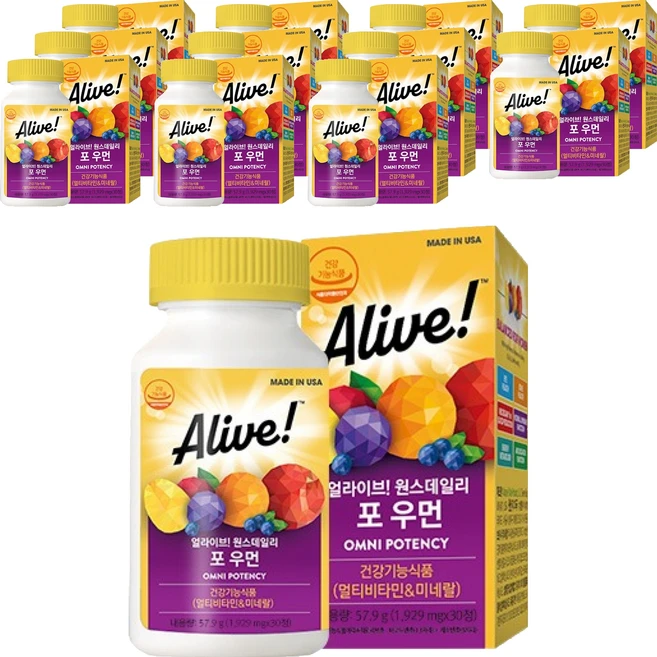 얼라이브 원스데일리 포 우먼 멀티비타민, 30정, 12개 - 쿠팡
