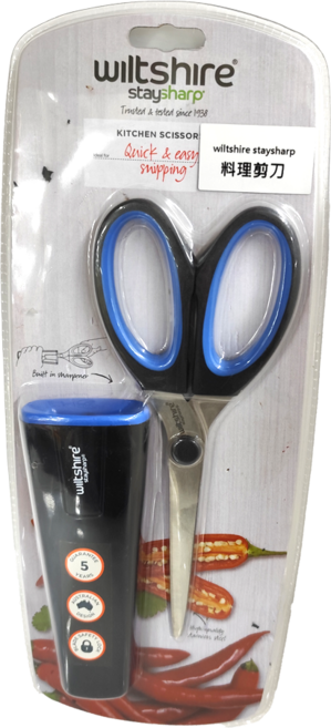 wiltshire 專利磨刀鞘 + 剪刀組, 藍色 + 黑色, 1組
