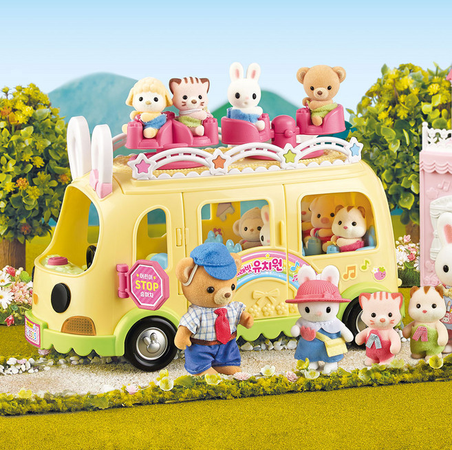 콩지래빗 유치원 버스 스페셜 인형집 세트, 혼합색상, 1개