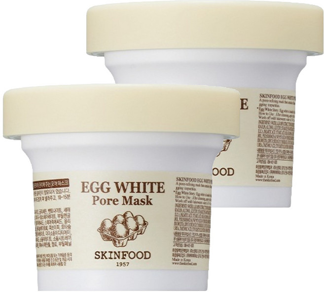 SKINFOOD 雞蛋清毛孔面膜, 1入, 2個