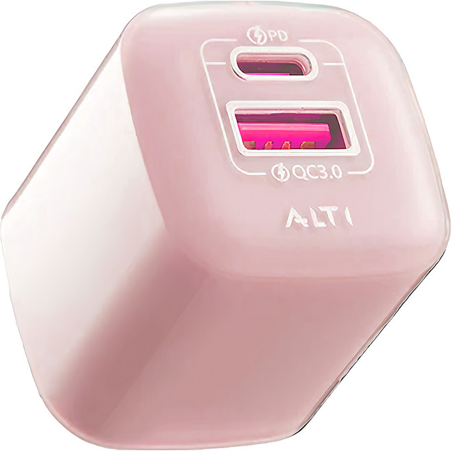 ALTI fun芯充 35W 2 Ports Wall Adapter 充電器 PD3.0 QC3.0 GaN Technology 玫瑰粉