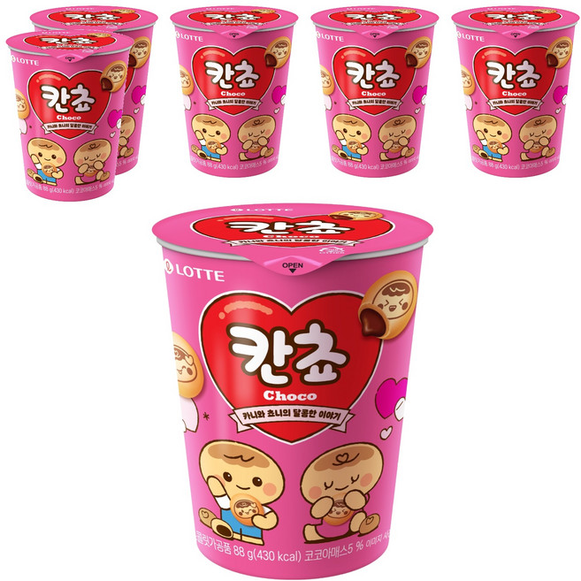롯데웰푸드 칸쵸 초코 컵, 88g, 6개