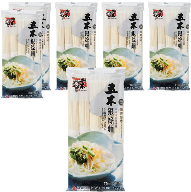 五木 銀絲麵 純素, 400g, 6包
