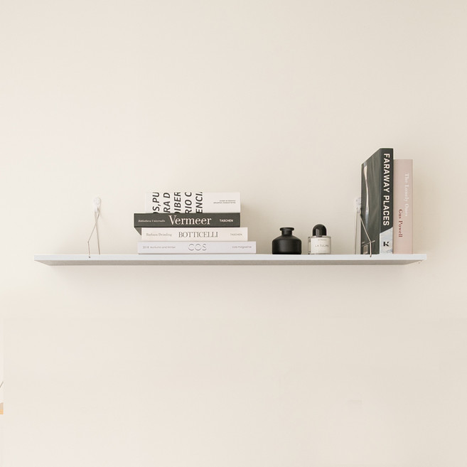 리빙공감 인테리어 우드 벽걸이 선반, 화이트, 1단