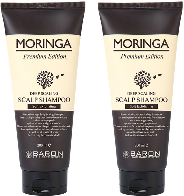BARON 辣木去角質洗髮精, 200ml, 2條