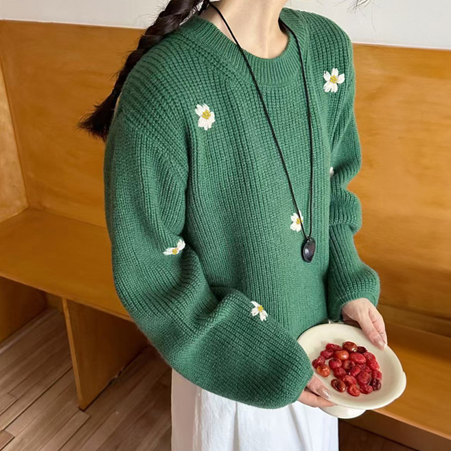 페이퍼먼츠 여성용 세리안 플라워 니트 티셔츠 11562