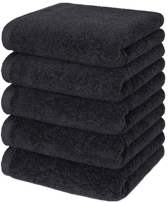 MOOHANTOWEL 韓國製 Premium 飯店毛巾 200g 40支精梳棉, 深灰色, 5條