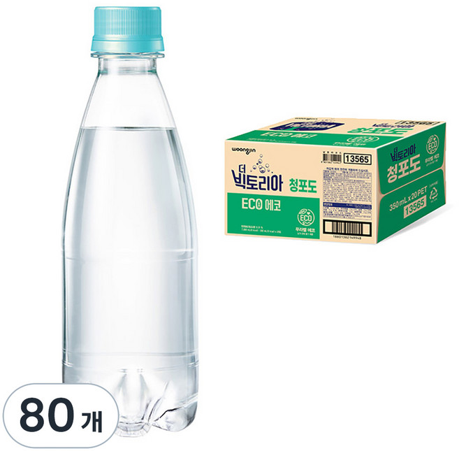 웅진빅토리아 에코 청포도 탄산음료, 350ml, 80개