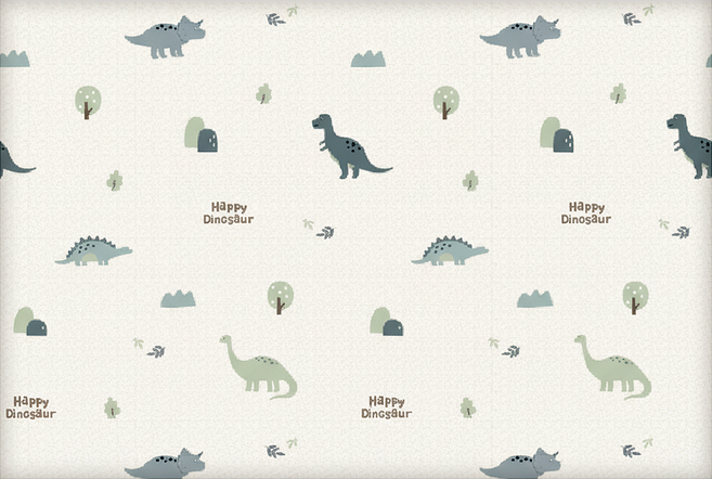 MH家居 PE兒童地墊, 恐龍樂園 白色 + 綠色